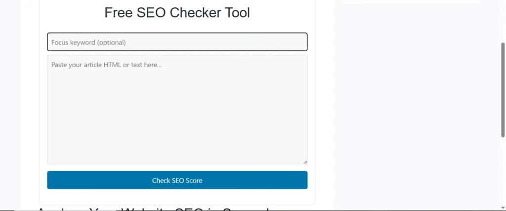 Free SEO Checker for all