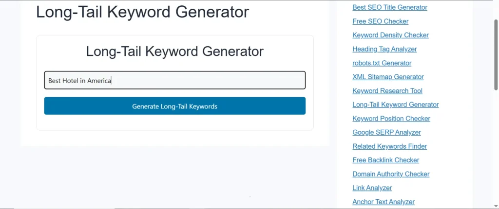 free Long-Tail Keyword Generator