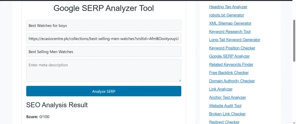 Google SERP Analyzer