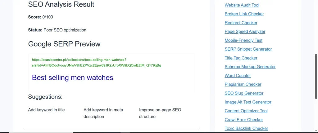 free Google SERP Analyzer tool