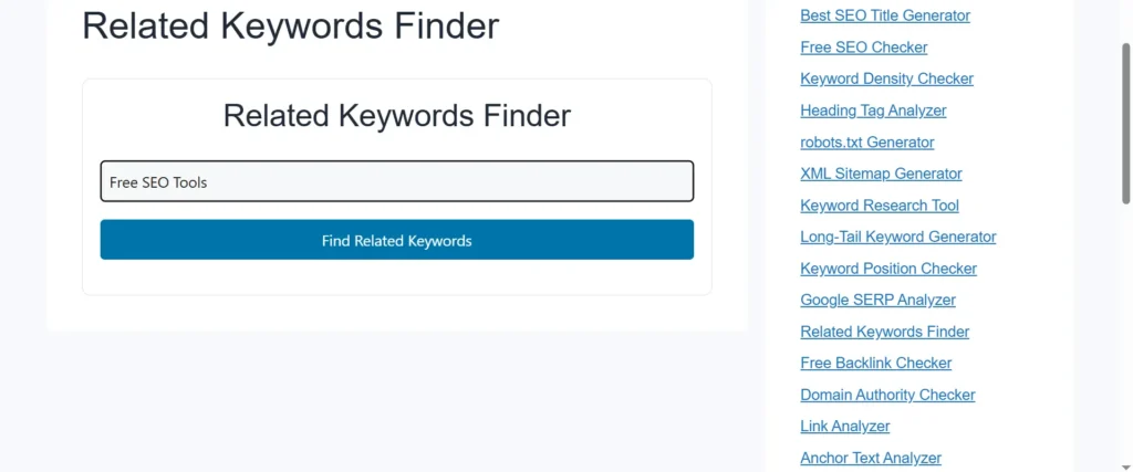 free Related Keywords Finder