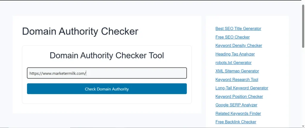 free Domain Authority Checker