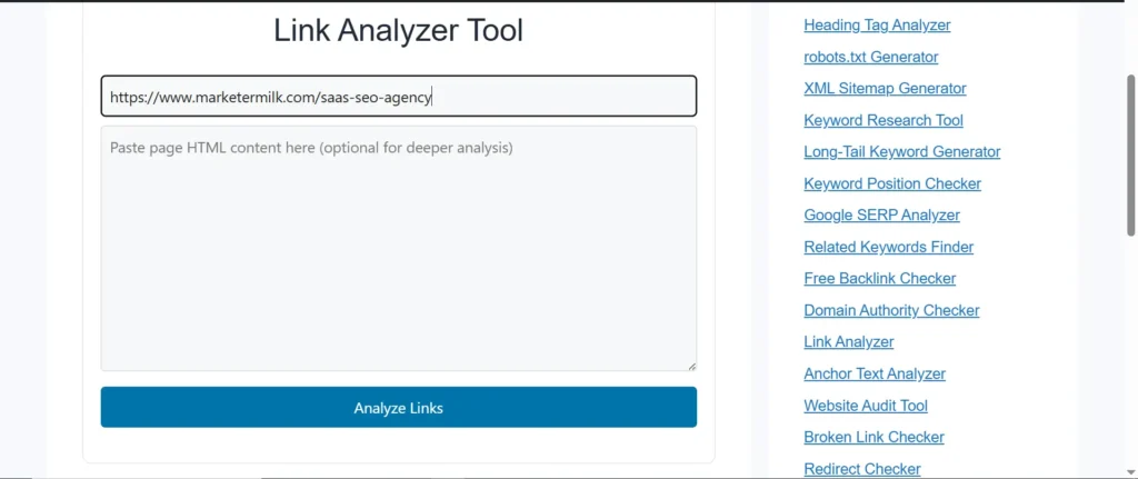free Link Analyzer tool
