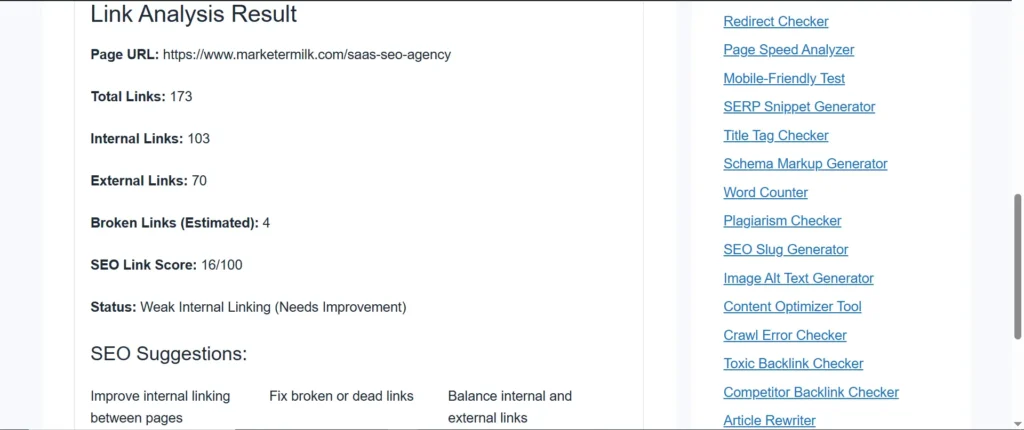 free Link Analyzer